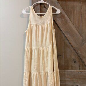 Everlane Tiered Cotton Tank Dress – Cream – Size M